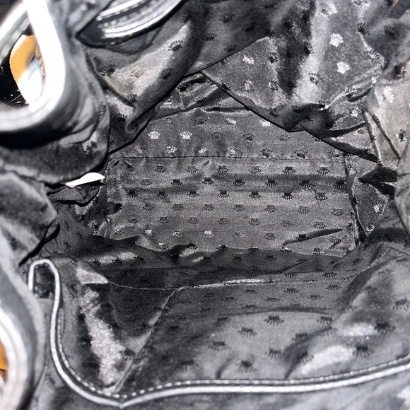 Black Leather Drawstring Backpack - Picture 3 of 4